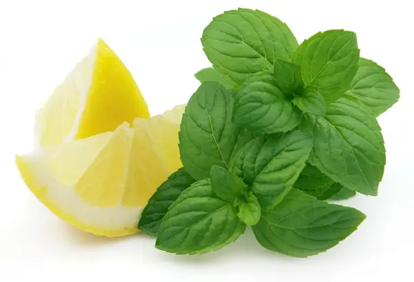 Succosa limone con menta — Foto Stock
