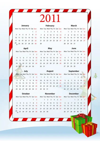 欧州カレンダー 2011年のベクトル イラスト — ストックベクタ