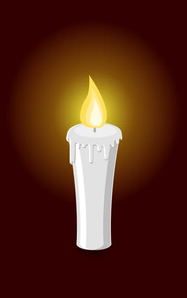 矢量蜡烛烧上黑的背景 — 图库矢量图片
