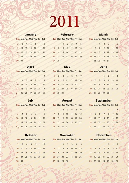 American Vector pink calendar 2011 — Stock Vector