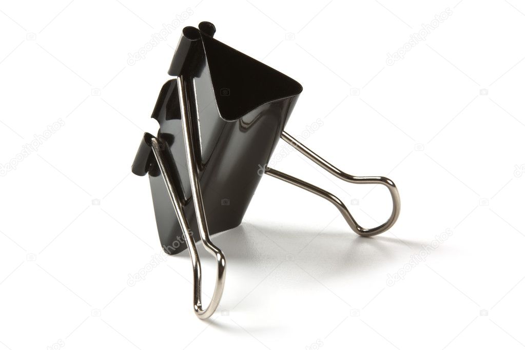 Black metal paper clip — Stock Photo © Observer 2922566