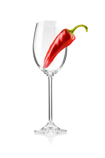 胡椒在一个玻璃酒杯 — 图库照片