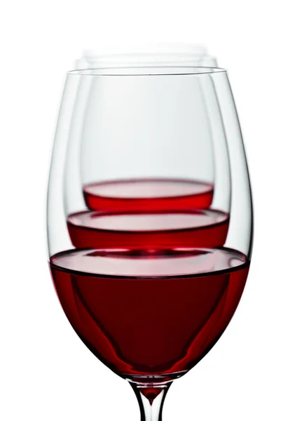 Drie halve lijn wineglases — Stockfoto