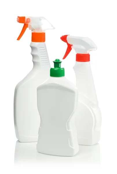Garrafa e spray para limpeza — Fotografia de Stock