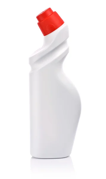 Eğri beyaz temiz şişe — Stok fotoğraf