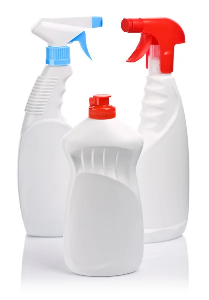 Botellas de aerosol y botella de gel — Foto de Stock