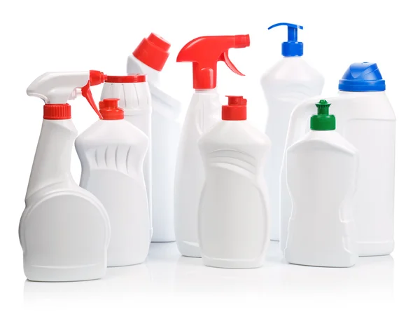 Nove garrafas para limpeza — Fotografia de Stock