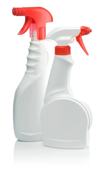 Twee witte spray fles — Stockfoto