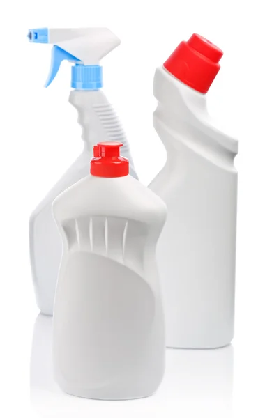 Weiße Küchenflaschen zum Reinigen — Stockfoto