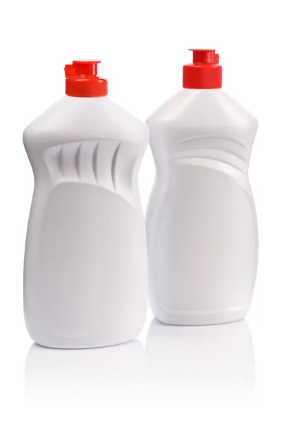 Vita kök flaskor av gel — Stockfoto