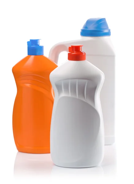 Orangefarbene und weiße Flaschen — Stockfoto