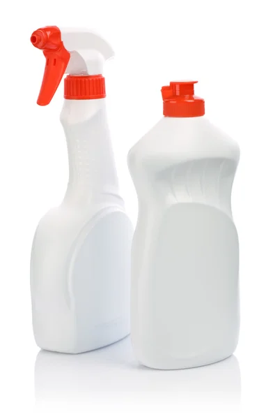 Spray fles en fles van gel — Stockfoto