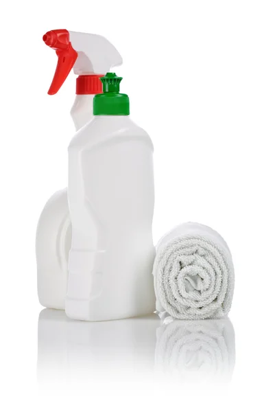 Butelki z rolki ręczników — Zdjęcie stockowe