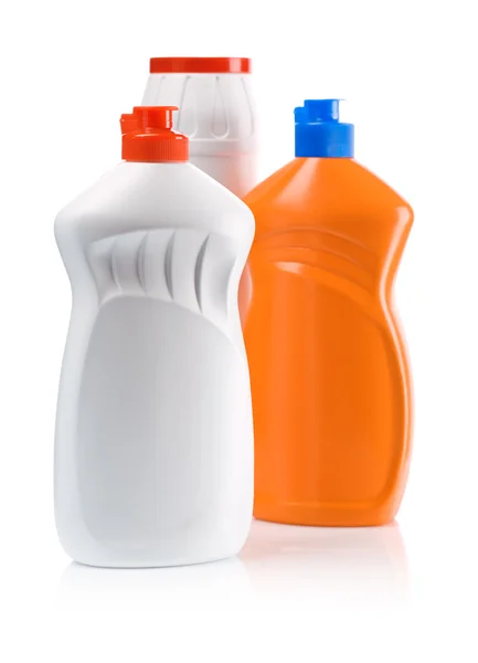 Orange-vita kök flaskor — Stockfoto