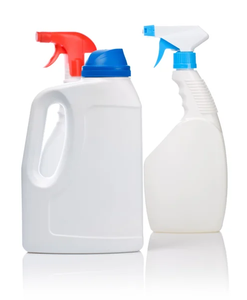 Tre whie flaska för rengöring — Stockfoto