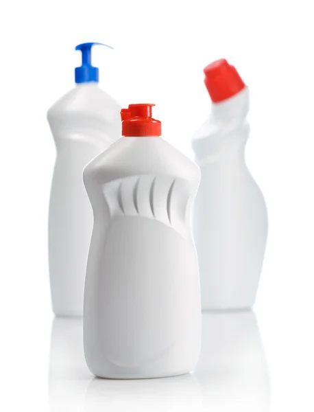 Tres botellas para limpiar — Foto de Stock
