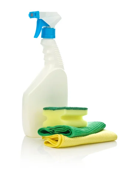 White spray and sponge — Stock Photo, Image
