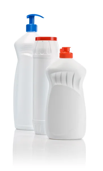 Trzy białe butelki — Zdjęcie stockowe