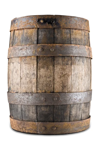 Old barrel isoalted on a white background — Stock Photo, Image