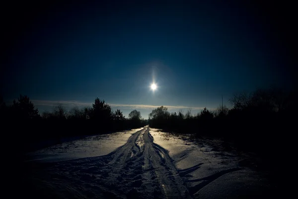 stock image Rural road in backlit