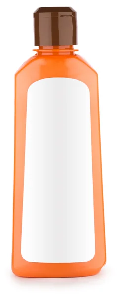 Bottiglia arancione con coperchio marrone — Foto Stock