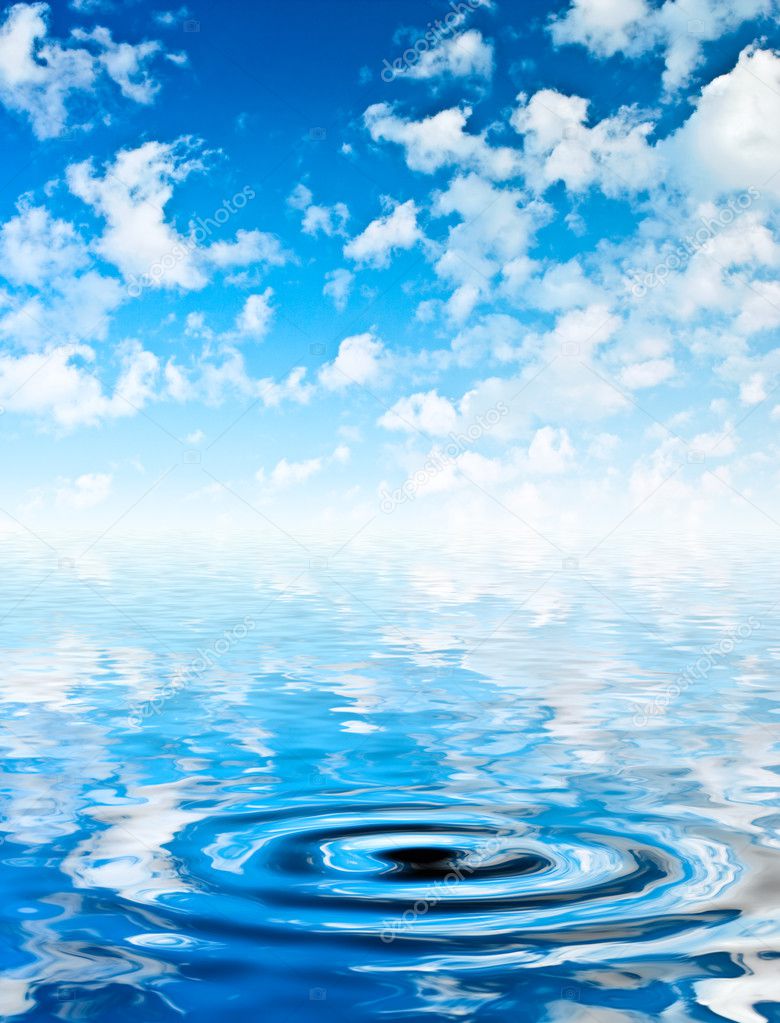 Sky and water with ripple