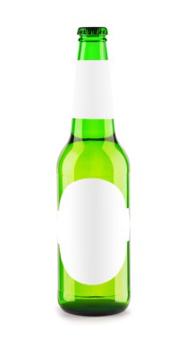 Isolated bottle of beer with label clipart