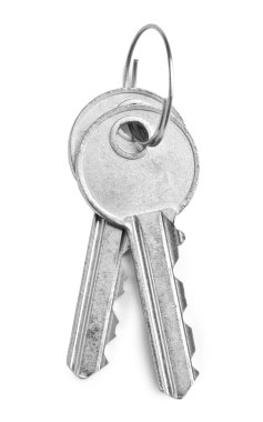 Two gray keys isolated clipart