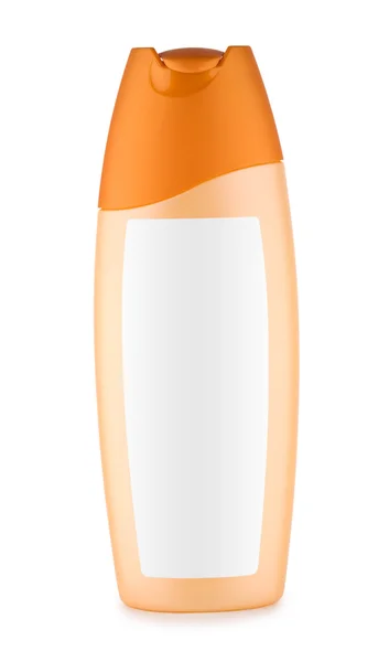 Botella naranja aislada con cubierta curva —  Fotos de Stock
