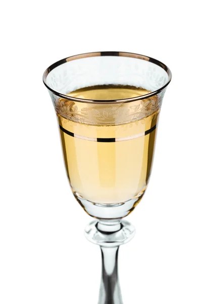 独立的部分的酒杯与白葡萄酒 — 图库照片