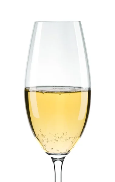 Section de verre à vin avec vin blanc — Photo