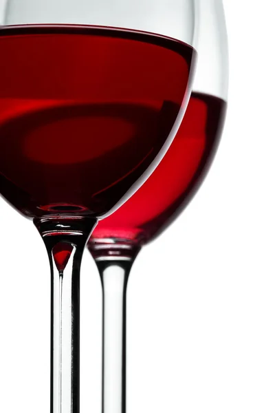 Δύο wineglass με κόκκινο κρασί — Φωτογραφία Αρχείου