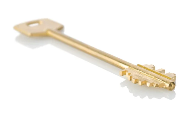 Golden key isolated — Stock Photo, Image