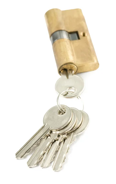 Nucleo della serratura con chiavi — Foto Stock