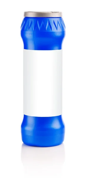 Синяя пластиковая бутылка — стоковое фото