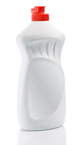 Pojedynczy biały butelka czysty na białym tle — Zdjęcie stockowe