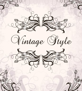 Vintage frame with irises clipart