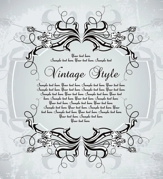 Vintage frame with irises — Stock Vector
