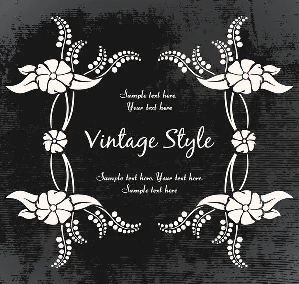 Vintage képkeret, virágok — Stock Vector