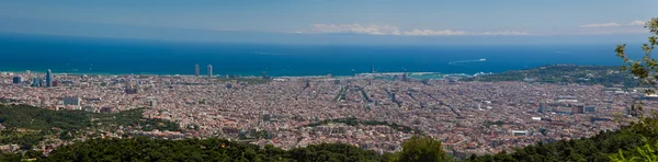stock image Panorama view of Barcelona from the Tibidabo hill