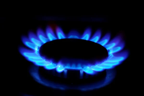 Gas stove in the dark — Stock Photo, Image