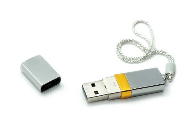 Silberner USB-Flash — Stockfoto