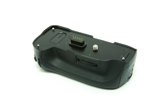 Battery grip for dslr cameras on white