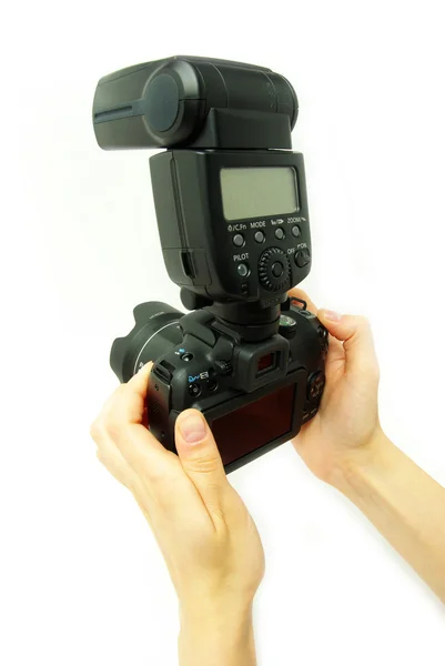 Câmera nas mãos — Fotografia de Stock