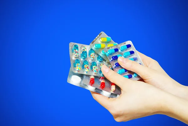 Pills in hand — Stock Photo, Image