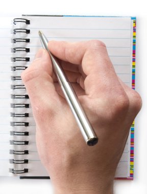 Hand with pen clipart