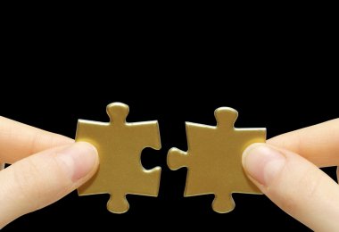 Puzzle in hands clipart