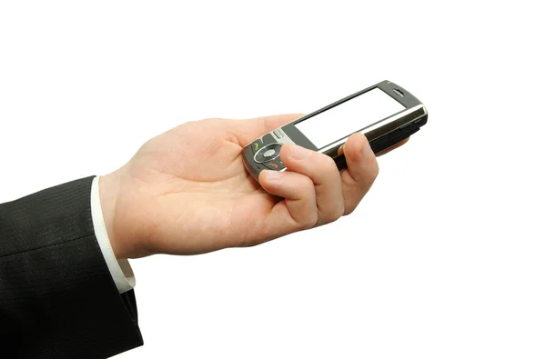 Hands with communicator Stock Image