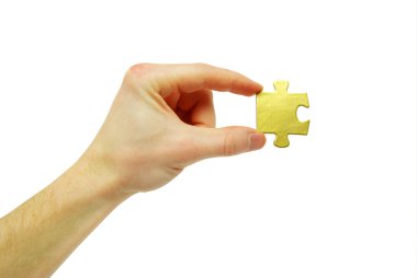 Puzzle in hand clipart