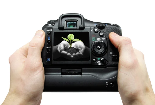 Fotocamera in mano — Foto Stock